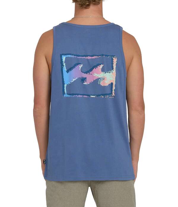 散らし広告ボン メンズ トップス プルオーバー Billabong Crayon Wave Tank Blue Horizon 青色