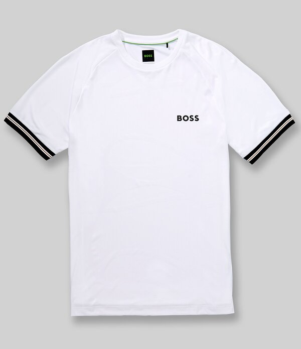ヒューゴボス メンズ トップス プルオーバー か細い填まる Hugo Boss Slim FitS Toc Short Sleeve T-Shirt White 白いこと