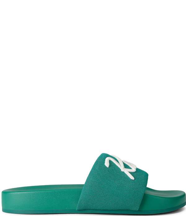 カートジェイガーロンドン メンズ シューズ サンダル Kurt Geiger London Men\u0027s Kurt\u0027s Cabana Script Pool Slide Sandals Green 緑であること