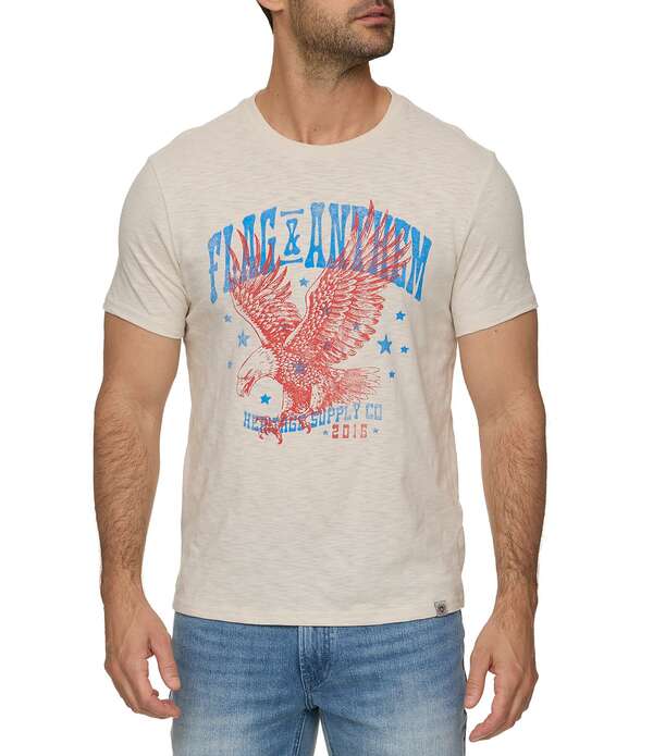 信号旗 アンド アンセム メンズ トップス プルオーバー ヴィンテージ Flag and Anthem Americana Vintageagle Slub Tee Vintage White 白いこと