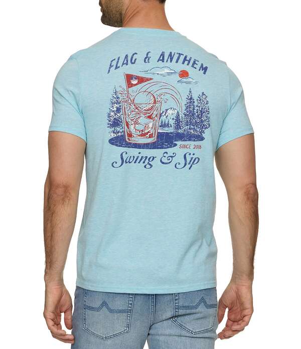 信号旗 アンド アンセム メンズ トップス プルオーバー Flag and Anthem Swing \u0026 Sip Short Sleeve Tee Aqua アクア