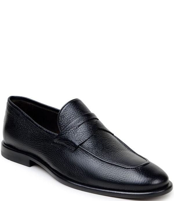 ベルヴェデール メンズ シューズ スリッポン・ローファー なめし革 Belvedere Men\u0027s Nohr Deerskin Leather Penny Loafers Black 黒いこと