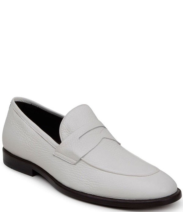 ベルヴェデール メンズ シューズ スリッポン・ローファー なめし革 Belvedere Men\u0027s Nohr Deerskin Leather Penny Loafers White 白いこと