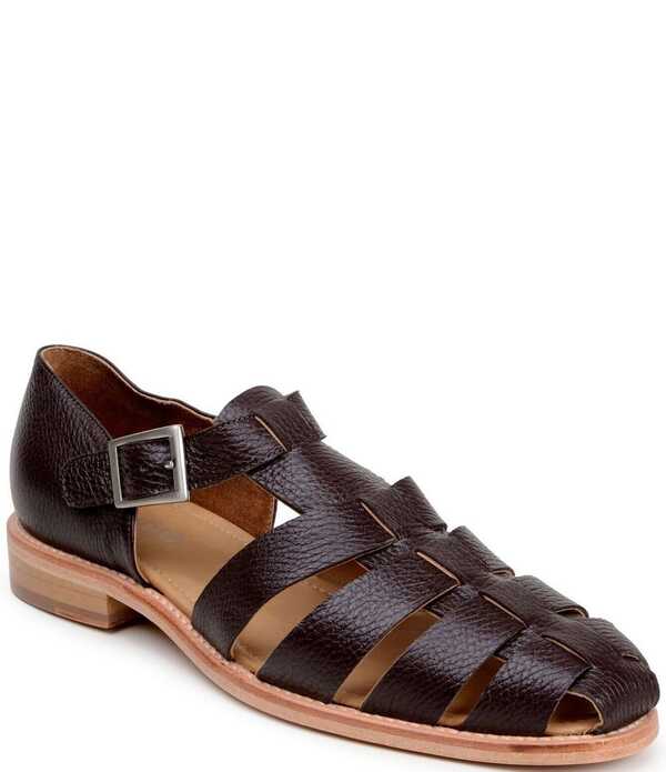 ベルヴェデール メンズ シューズ スリッポン・ローファー サンダル なめし革 Belvedere Men\u0027s Elio Deerskin Leather Fisherman Sandals Brown 赤銅色