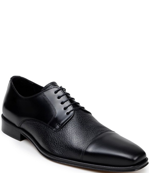 ベルヴェデール メンズ シューズ 衣裳 力くらべ 旗がしら なめし革 Belvedere Men\u0027s Alexander Deerskin Leather and Italian Calf Leather Cap Toe Derby Dresshoes Black 黒いこと