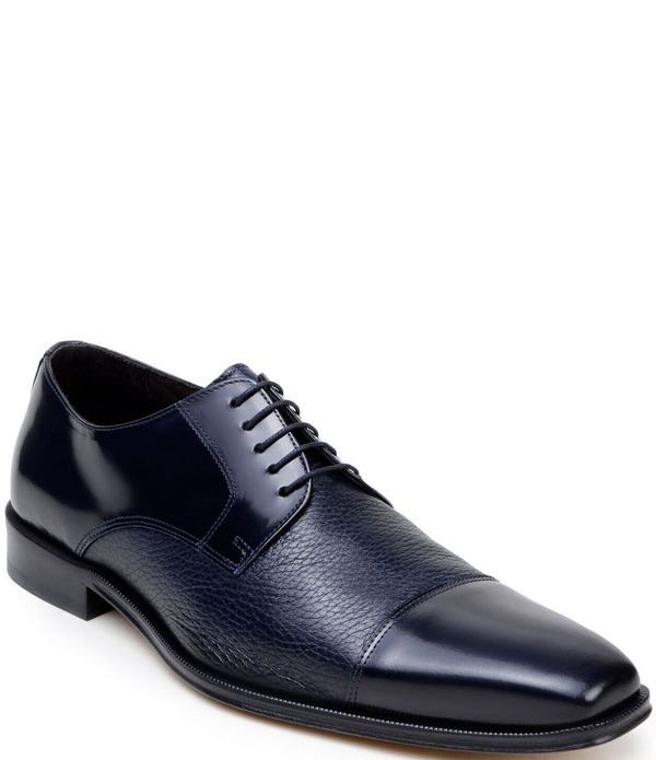 ベルヴェデール メンズ シューズ 衣裳 力くらべ 旗がしら なめし革 Belvedere Men\u0027s Alexander Deerskin Leather and Italian Calf Leather Cap Toe Derby Dresshoes Navy 米国海軍