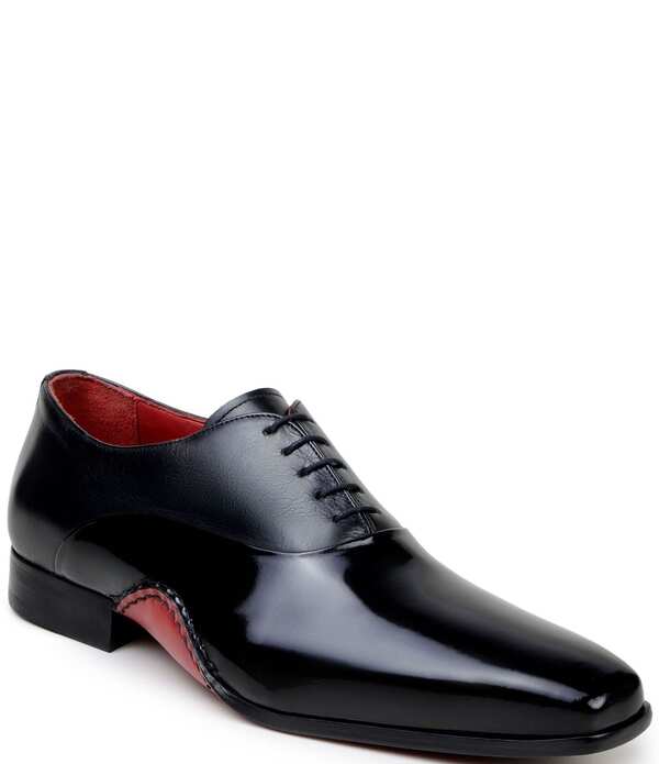 ベルヴェデール メンズ シューズ オックスフォード 衣裳 なめし革 Belvedere Men\u0027s Nero Leather Dress Oxfords Black/Red 黒いこと