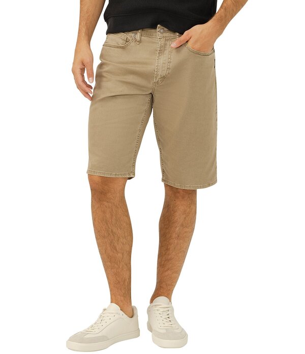 シルバー ジーンズ メンズ ボトムス ハーフパンツ・ショーツ リラックスフィット ショートパンツ Silver Jeans Co. Zac Relaxed Fit Essential Twill 12 Inseam Shorts Dark Taupe トープ|ReVida 店