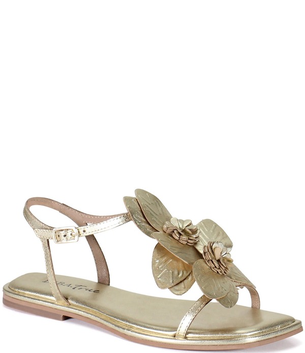 ディバトゥルー レディース シューズ サンダル 御花柄 トール なめし革 御花 Diba True Per Shing Metallic Leather Floral Ornament Detail Sandals Gold ゴールド