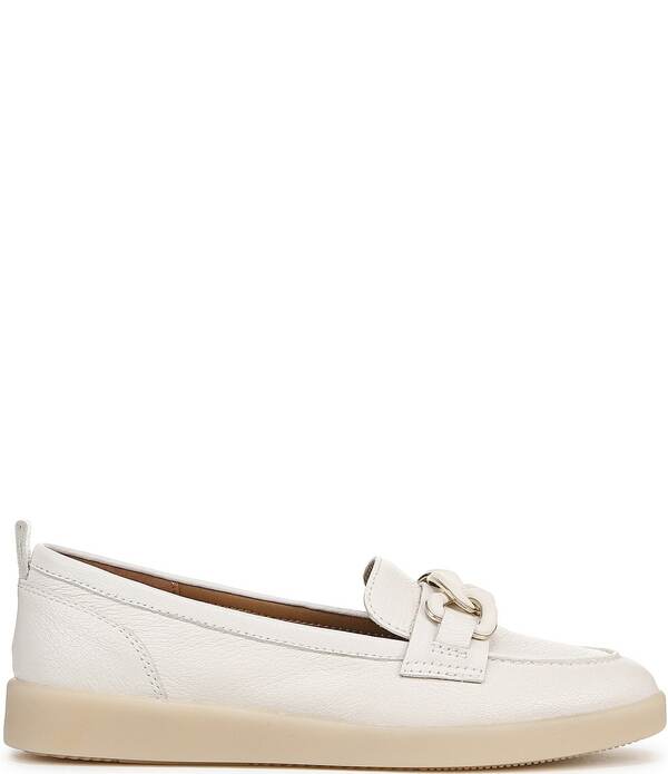 ナチュライザー レディース シューズ パンプス なめし革 置き目毛皮 Naturalizer Kateri Leather Chain Link Ornament Loafers Warm White 白いこと