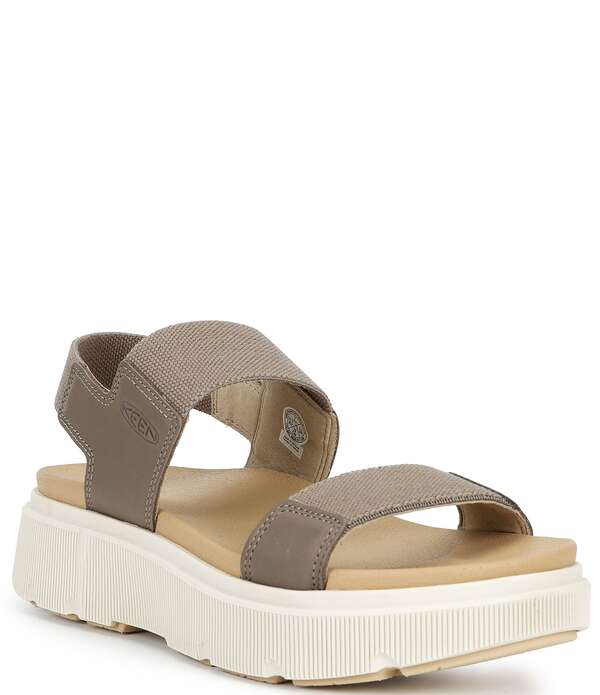 キーン レディース シューズ サンダル プラットホーム Keen Women\u0027s Elle Mila Backstrap Stretch Platform Wedge Sandals Brindle
