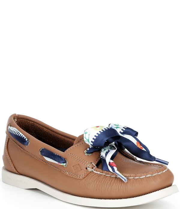 スペリー レディース シューズ パンプス 御花柄 御花 Sperry Women\u0027s AO 1-Eye Floral Ribbon Boat Shoes Tan タン