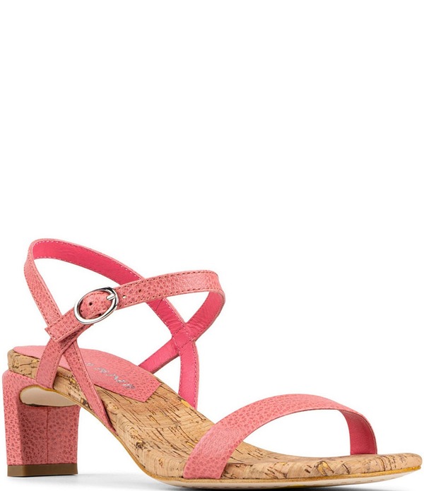 ドナルドプリネール レディース シューズ 踵 サンダル なめし革 Donald Pliner Brazi Tumbled Leather Kitten Heel Dressandals Pink サクラ色