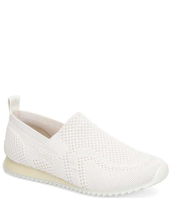 ボーン レディース シューズ スニーカー 編み物 Bornewbury Stretch Knit Slip Ons White 白いこと
