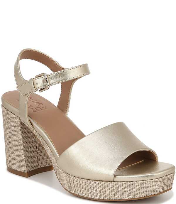 ナチュライザー レディース シューズ サンダル プラットホーム トール アンクル Naturalizer Lilly Metallic Ankle Straplatform Dressandals Champagne 三鞭酒