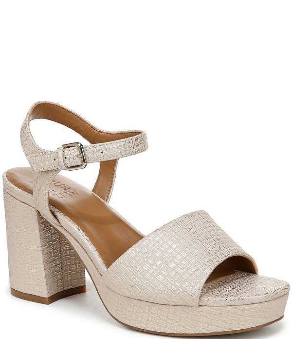 ナチュライザー レディース シューズ サンダル プラットホーム アンクル Naturalizer Lilly Embossed Weave Ankle Straplatform Dressandals Tan タン