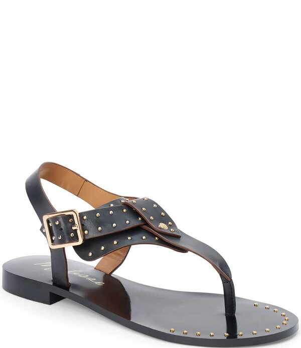 マチス レディース シューズ サンダル なめし革 Matisse Mona Leather Studded Thong Sandals Black 黒いこと