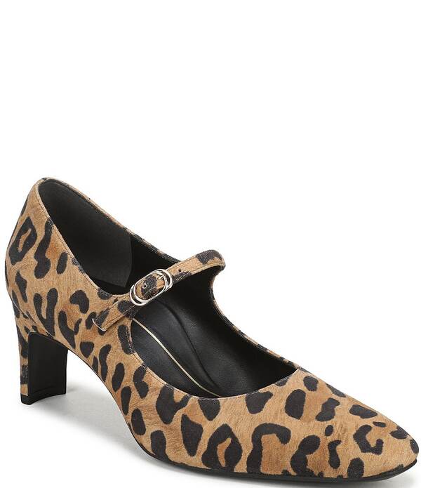 バイオニック レディース シューズ パンプス 刷り上げる スエードクロス Vionic Samira Leopard Print Suede Mary Jane Pumps Tan Leopard タン
