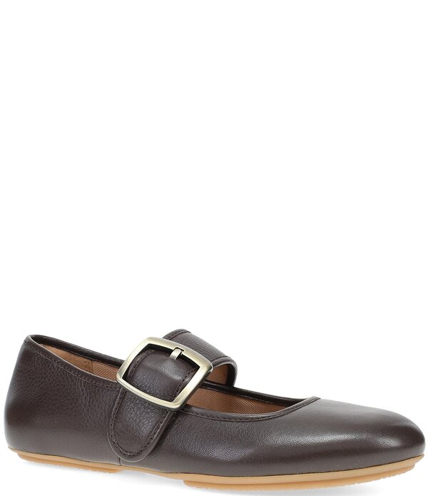 ダンスコ レディース シューズ パンプス なめし革 Dansko Matilda Leather Mary Jane Flats Chocolate 黒茶