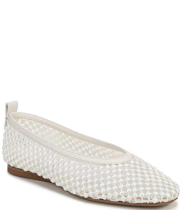 ナチュライザー レディース シューズ パンプス メッシュ Naturalizer 27 EDIT Carla Mesh Pearl Square Toe Ballet Flats White 白いこと