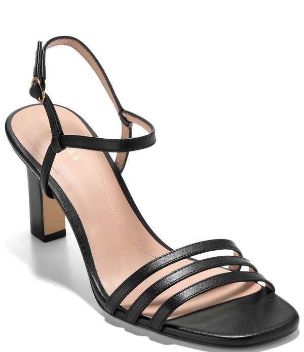 電話を掛けるハーン レディース シューズ 踵 サンダル Cole Haan Michelina Strappy Block Heel Dressandals Black 黒いこと