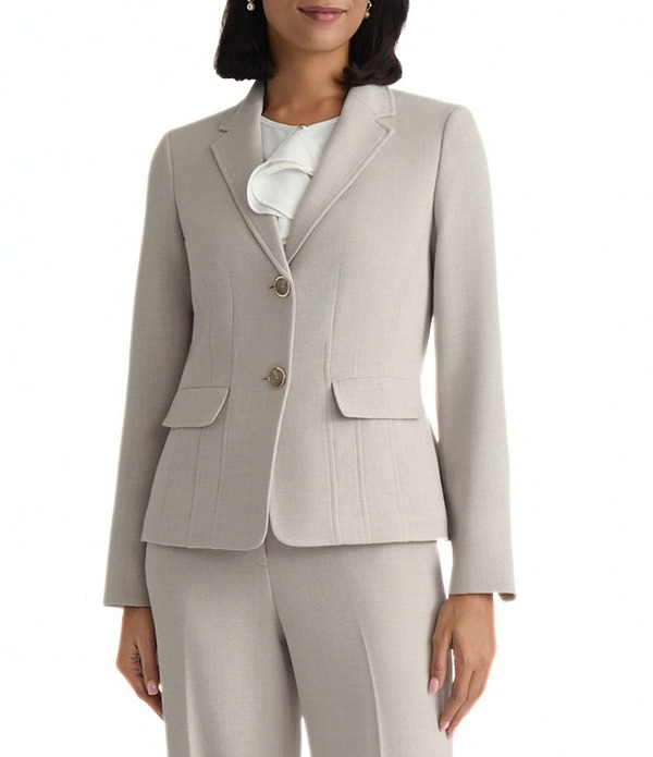カスパール レディース アウター コート ジャケット Kasper Two Button Seamed Jacket Summer Straw｜ReVida 店
