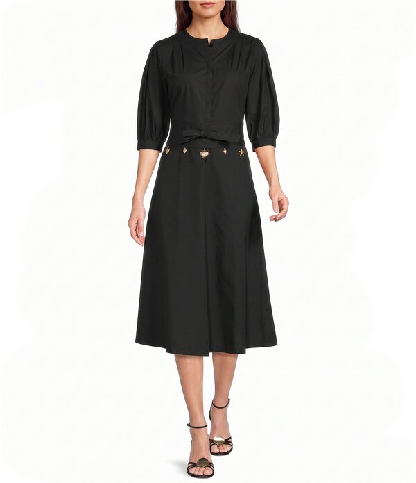 マレーラ レディース トップス 衣装 MIDI Marella Mllstecca Poplin Midi Dress Black 黒いこと