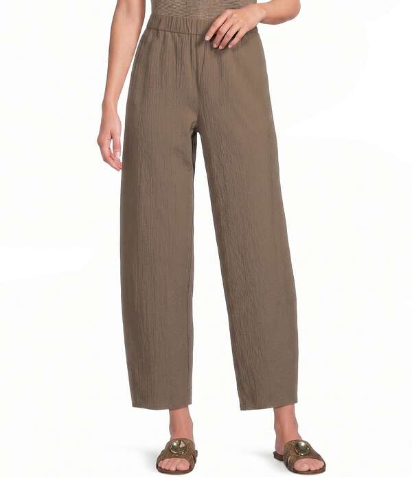 エイリーンフィッシャー レディース ボトムス 心地好いズボン下 綿織物 Eileen Fisher Organicotton Pucker Elastic Waist Lantern Pants Walnut
