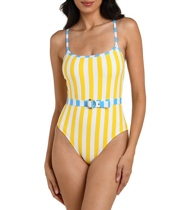 ラブランカ レディース トップス 衣裳 La Blanca Coastal Club House Square Neck Removable Beltank One Piece Swimsuit Soleil