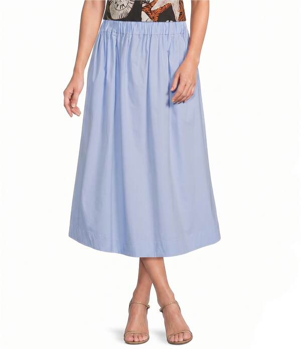 マレーラ レディース ボトムスカート ミディ Marella Mllmemore Pull-On Poplin Midi Skirt Light Blue ブルー｜ReVida 店