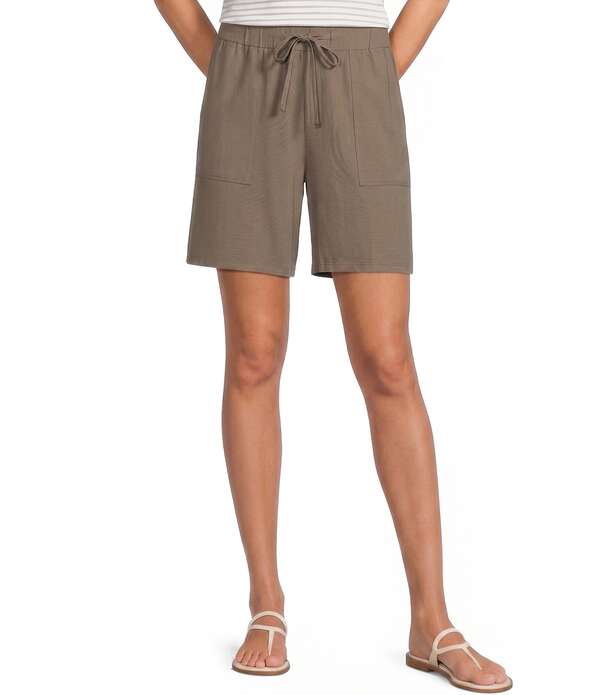 エイリーンフィッシャー レディース ボトムス ハーフパンツ・ショーツ ジャージー Eileen Fisher Stretch Jersey Drawstring Short Walnut｜ReVida 店