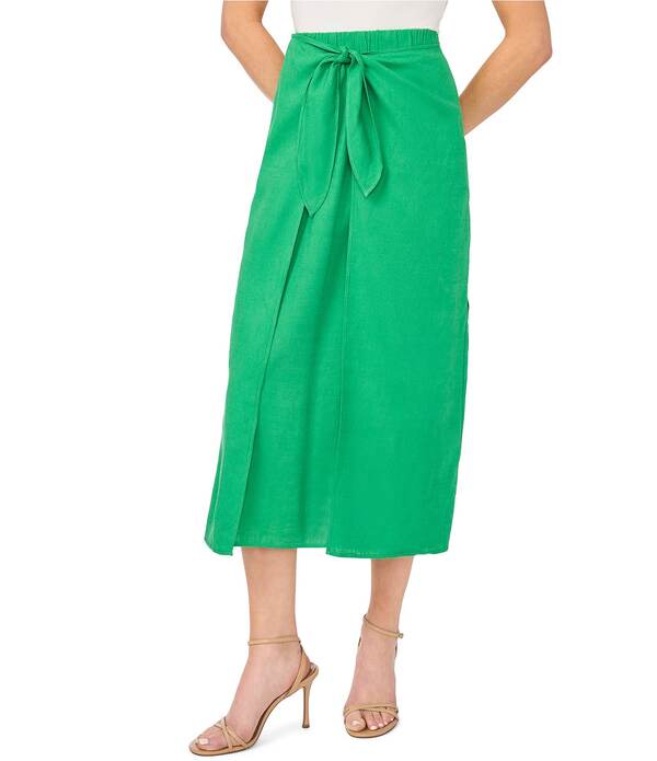 セセ レディース ボトムスカート ミディ CeCe Tie Wrap Midi Skirt Vibrant Kelly|ReVida 店