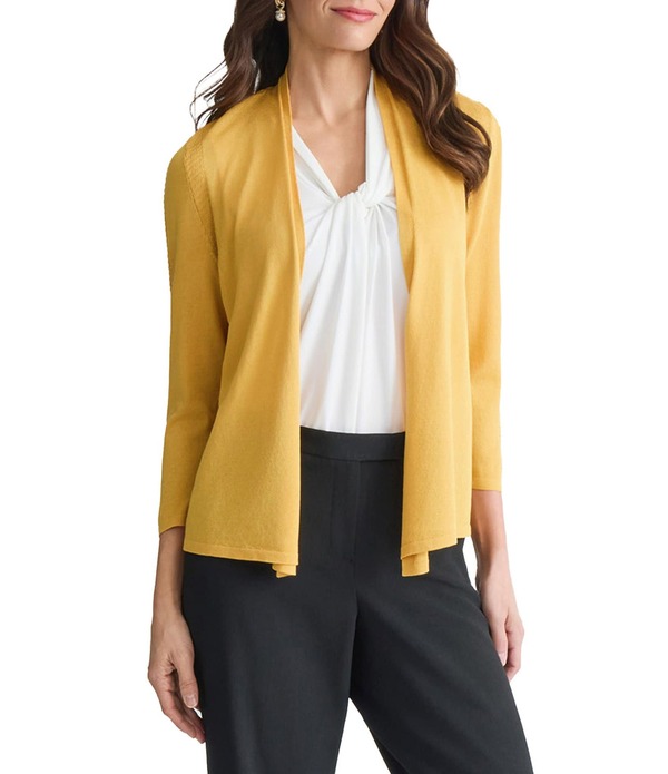 カスパール レディース アウター 編み物・ティーシャツ ジレー Kasper Pull On Cardigan Butterscotch