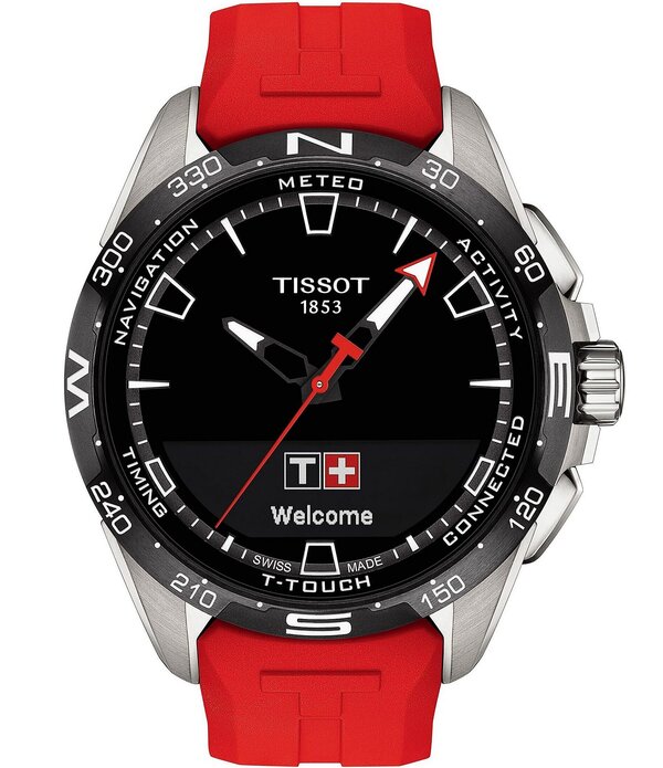 ティソット レディース 付属物 ウオッチ Tissot-Touch Connect Antimagnetic Titanium Case Solar Watch Red 赤いこと