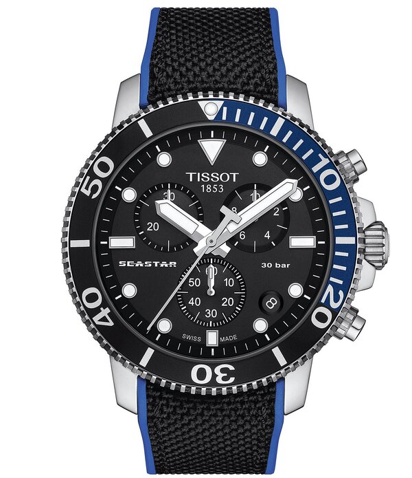 ティソット レディース アクセサリー 腕時計 Tissot Men'seastar 1000 Quartz Chronograph Grey Strap Watch Black ブラック｜ReVida 店