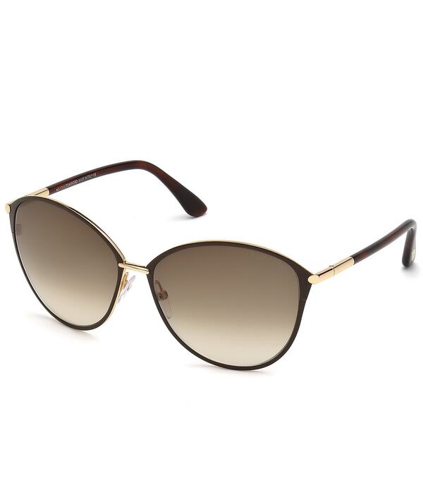トム・ジェラルド・r・フォード レディース 添え物 サングラス・アイウェア TOM FORD Women\u0027s Penelope 59粍 Round Sunglasseshiny Rose Gold/Dark Brown/Brown 赤銅色
