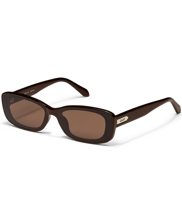 クエイ レディース 佩び物 サングラス・アイウェア QUAY Women\u0027s Vibe Check 35粍 Rectangle Sunglasses Chocolate/Brown 赤銅色