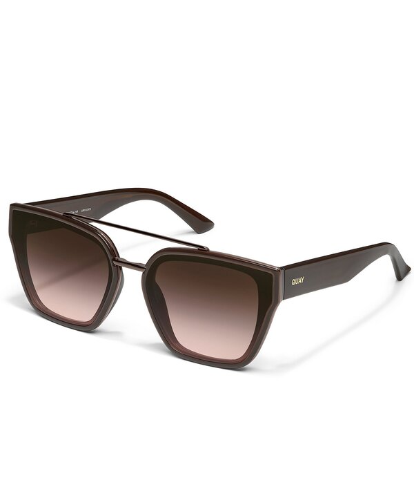クエイ レディース 佩び物 サングラス・アイウェア QUAY Women\u0027sweetalker 51粍 Square Sunglasses Dark Brown/Brown Rose 赤銅色