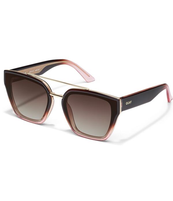 クエイ レディース 佩び物 サングラス・アイウェア QUAY Women\u0027sweetalker 51粍 Transparent Square Sunglasses Chocolate Peony/Brown 赤銅色