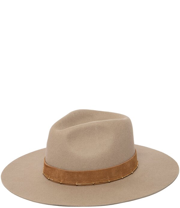 サンディエゴハット レディース 添え物 かぶり笠 羊毛 スエードクロス San Diego Hat Company Loretta Wool Suede Band Fedora Hataupe トープ