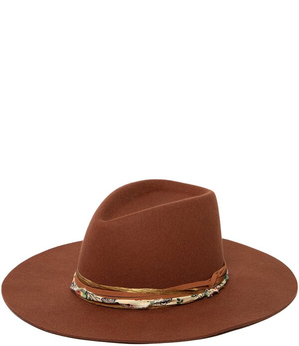 サンディエゴハット レディース 添え物 かぶり笠 羊毛 San Diego Hat Company Farrah Wool Fabric Band Fedora Hat Rust 挙げ句のはて