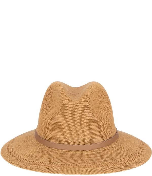 サンディエゴハット レディース 付属物 鳥打ち帽 San Diego Hat Company Parq Fedora Hat Camel 駱駝