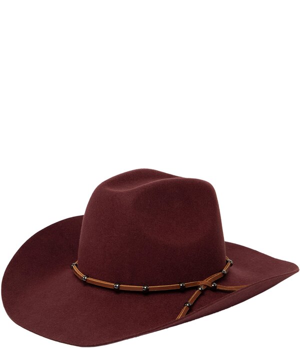 サンディエゴハット レディース 添え物 かぶり笠 羊毛 San Diego Hat Company Jean Wool Cowboy Hat Wine ぶどう酒