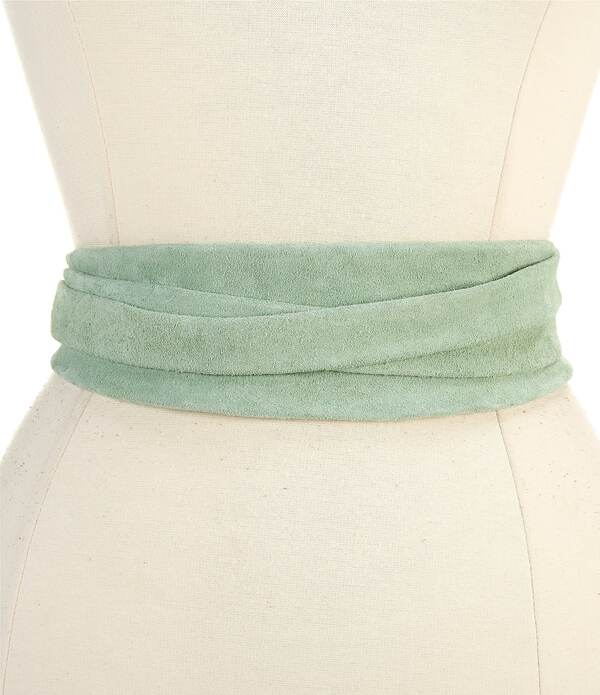 アダ レディース 佩び物 胴締め スエードクロス なめし革 ADA 3 Classic Wrap Suede Leather Belt Quiet Green 緑であること