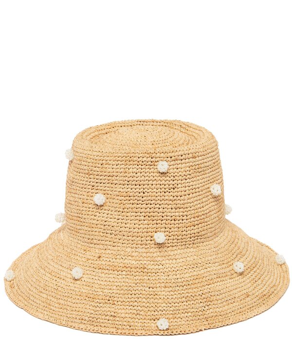サンディエゴハット レディース 付属物 鳥打ち帽 San Diego Hat Company Perla Crochet Raffia Pearl Cluster Bell Bucket Hat Natural パール