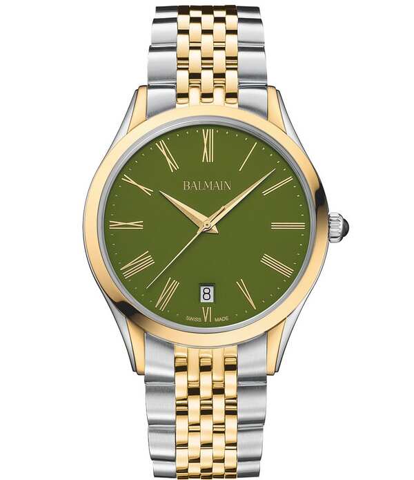バルマン レディース 佩び物 ウォッチ プルオーバー Balmain Paris Men\u0027s Quartz Analog Two Tone Stainlessteel Bracelet Watch Two Tone/Green Dial 緑であること