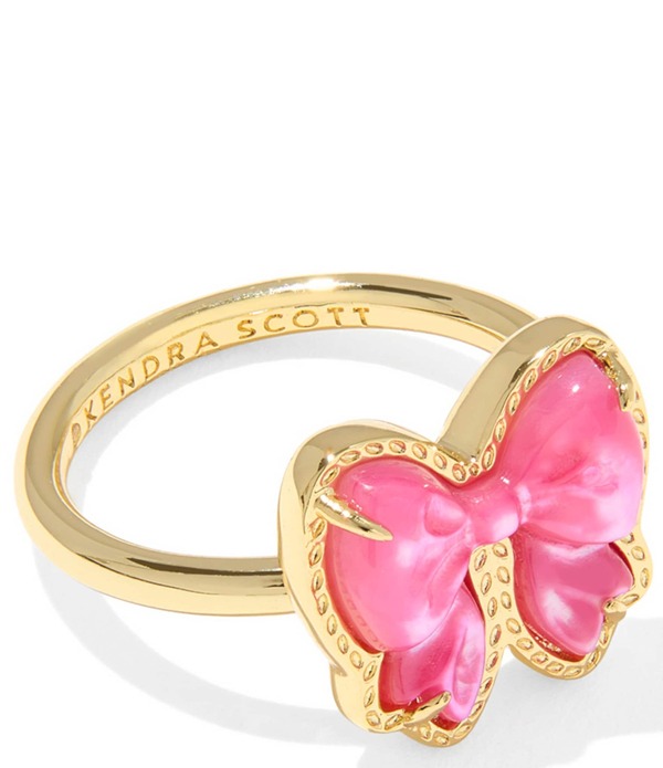 ケンドラスコット レディース アクセサリー 指輪 Kendra Scott Haley Bow Band Ringold Rose Violet Mother Of Pearl パール｜ReVida 店