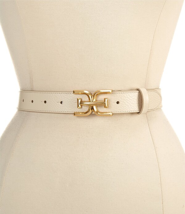 サムエデルマン レディース 佩び物 胴締め スエードクロス ロゴタイプ Sam Edelman 30粍 Suede Logo Buckledge Stitch Belt Ivory 象牙色