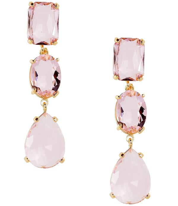 ナターシャ アクセサリー レディース ピアス・イヤリング Natashaccessories 3 Stone Linearrings Gold/Pink ピンク｜ReVida 店 8,865円