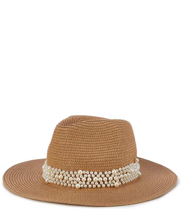 ナターシャ 付属物 レディース 鳥打ち帽 Natashaccessories Pearl Trim Safari Hatan/Ivory 象牙色